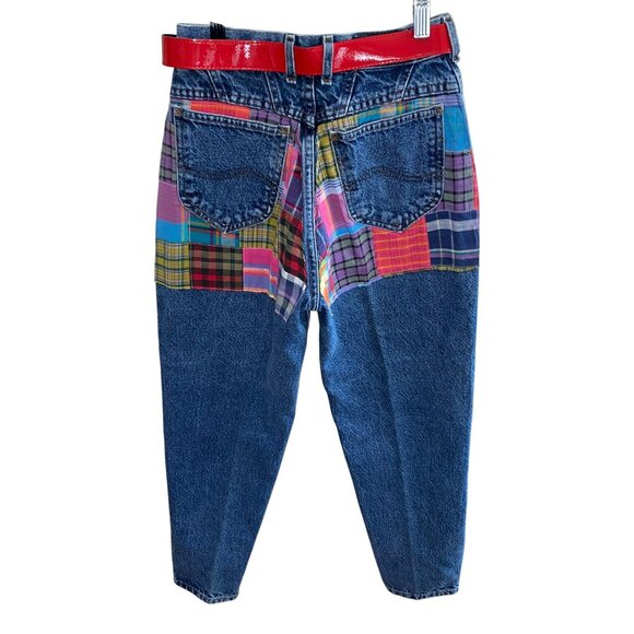 Fredericks Of Hollywood / Lee Vintage  Womens Reclaimed Recycled Patchwork Jeans - Picture 1 of 11